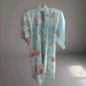 Vintage Kimono Women Japanese Satin Robe One Size LoungewearSleepwear house coat